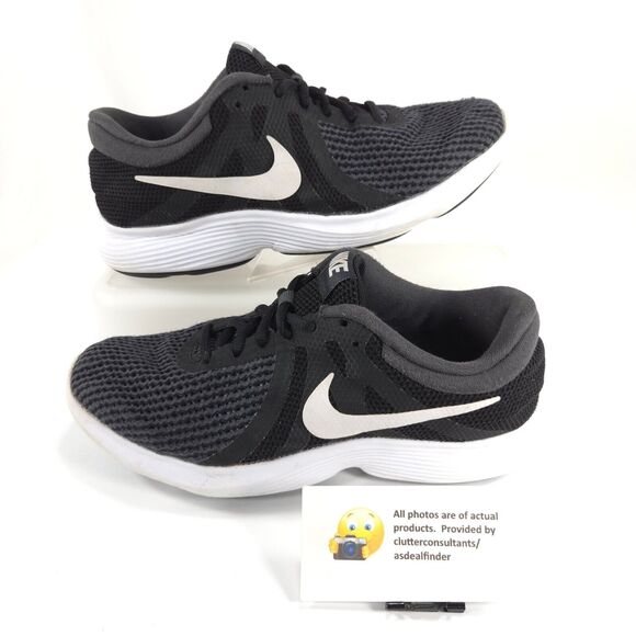 Nike Revolution 4 Athletic Running Shoe Womens Size 6.5 908999-001 Black White - Picture 5 of 9